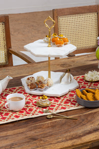 Ramisa Two-Tier Marble Serving Platter