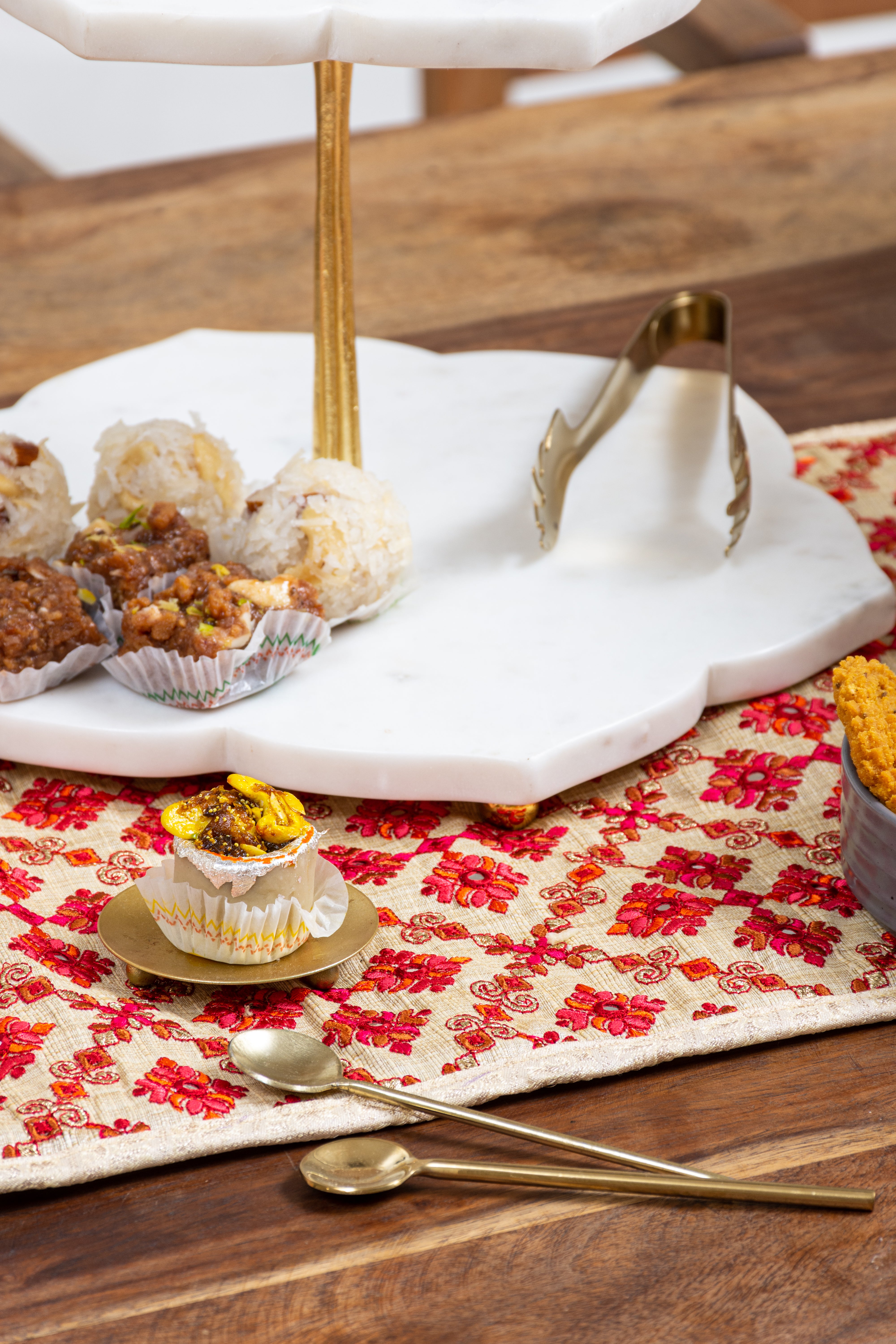 Ramisa Two-Tier Marble Serving Platter