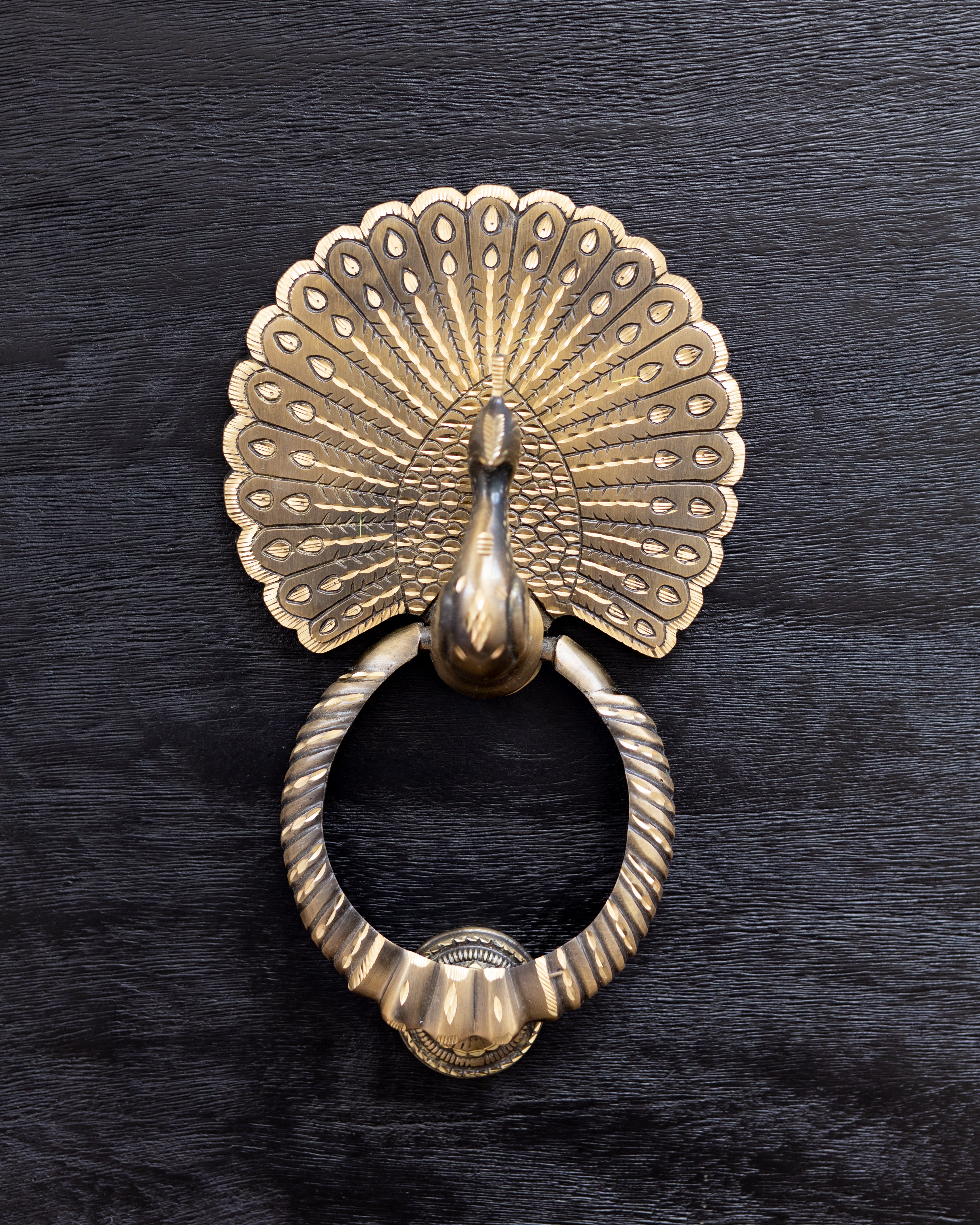 Antique Brass Peacock Door Knocker