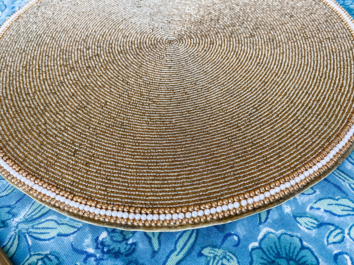 Gold Beaded Placemats Arjuna