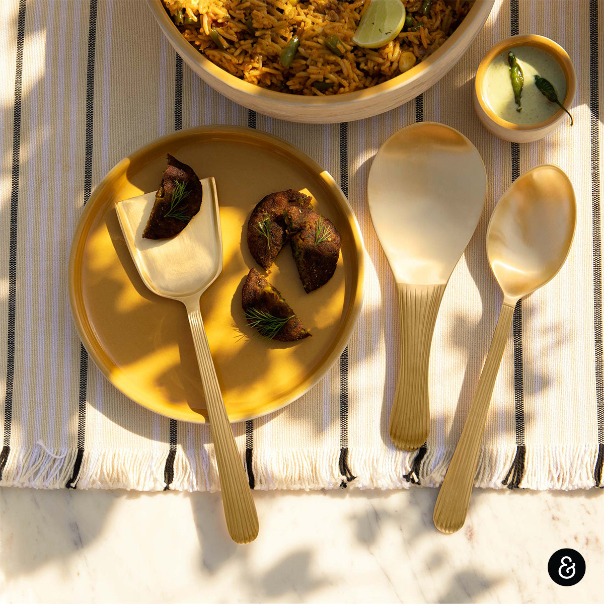 Celestial Brass Biryani and Kabab Set